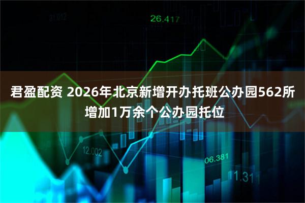 君盈配资 2026年北京新增开办托班公办园562所 增加1万余个公办园托位